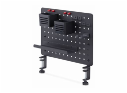 StarTech.com Clamp-On Pegboard with Accessories, 16.5 x 12.5in (42 x 32cm), Steel Pegboard, Desktop Storage Organizer, Desk Mount Peg Board, Black - Upevnovací komponent (panel s otvory) - uchycení na