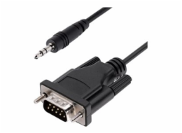 StarTech.com 3ft (1m) DB9 to 3.5mm Serial Cable for Serial Device Configuration, RS232 DB9 Male to 3.5mm Cable for Calibrating Projectors, Digital Signage, and/or TVs via Audio Jack - Al-Mylar EMI Shi