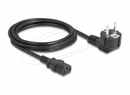 Delock Napájecí šňůra k PC z pravoúhlé zemnicí zástrčky CEE 7/7, 90°, na zásuvku C13, 2 m, 3 x 0,75 mm2, černá