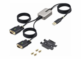 StarTech.com 13ft (4m) 2-Port USB to Serial Adapter Cable, Interchangeable DB9 Screws/Nuts, COM Retention, USB-A to DB9 RS232, FTDI, Level-4 ESD Protection, Windows/macOS/ChromeOS/Linux - Rugged TPE C