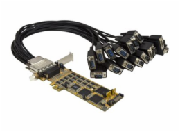 StarTech.com 16 Port PCI Express Serial Card - High-Speed PCIe Serial Card - Expanzní modul - PCIe 1.1 nízký profil - RS-232 x 2 - žlutá