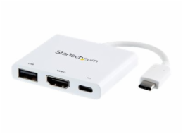 StarTech.com USB-C to HDMI Adapter - White - 4K 30Hz - Thunderbolt 3 Compatible - with Power Delivery (USB PD) - USB C Dongle (CDP2HDUACPW) - Video adaptér - 24 pin USB-C s piny (male) do HDMI, USB ty