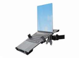 StarTech.com Monitor Arm with VESA Laptop Tray, For a Laptop (4.5kg / 9.9lb) and a Single Display up to 32" (8kg / 17.6lb), Black, Adjustable Desk Laptop Arm Mount, C-clamp/Grommet Mount - VESA Monito