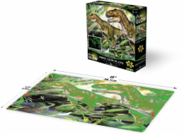 PRIME 3D Svítící PUZZLE - Dvojitá DINO pohroma 100 dílků