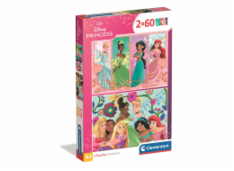 Clementoni - Puzzle 2x60 Disney Princezny
