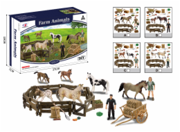 Zvířátka z farmy - Sada s koňmi a výběhem 4 druhy V2