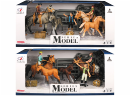 Zvířátka z farmy - Set koní s jezdcem a příslušenstvím 2 druhy