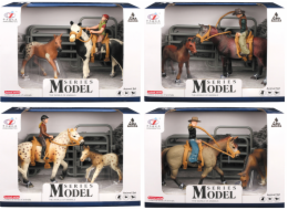 Zvířátka z farmy - Set koně s jezdcem a hříbátkem 4 druhy