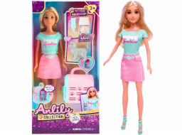 Panenka s přepravním boxem a kočkou