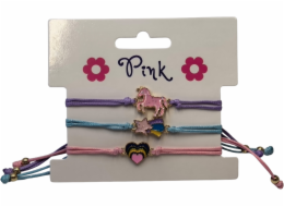 Náramky 3ks - Jednorožec, Kometa, Srdce