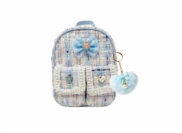 Mini BATOH s modrou mašlí a klíčenkou SRDCE