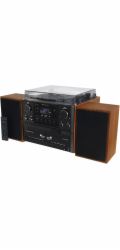 Soundmaster Elite line MCD5600BR/ Gramofon/ CD/ 2x kazeta/ BT/ DAB+/ MP3/ 2x5W/ Hnědo-černá