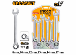 Ingco HKSPAR1062 Klíč oboustranný očkoplochý a plochý, sada 6ks, CrV