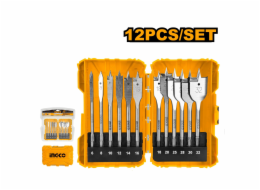 Ingco AKDL1201 Vrtáky do dřeva ploché, sada 12ks, O 6-32x152mm