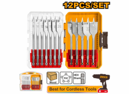 Ingco vrtáky do dřeva ploché, sada 12ks