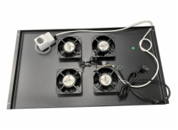 XtendLan Ventilace pro stojanové rozvadeče ECO hloubky 1000mm, 4x ventilátor s termostatem, černá