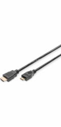Digitus HDMI 1.3 / 1.2 (C to A) připojovací kabel 3 m , pozlacené kontakty, Ultra HD 24p