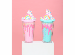 Kelímek s víčkem a brčkem Duhový jednorožec 480ml - více variant