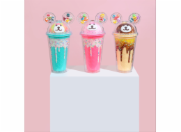 Kelímek s víčkem a brčkem Medvídek 480ml - více variant