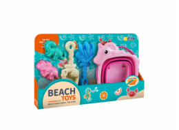 Sada na písek - Skladaci kyblik Jednorožec s příslušenstvím 5 ks