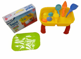 Dětský stoleček na písek a vodu s příslušenstvím 8 ks