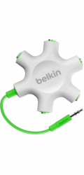 Belkin RockStar rozbočovací adaptér 5 portů 3.5 jack pro připojení sluchátek - bílý