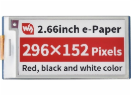 Waveshare E-paper E-Ink displej - 2,66'' 296x152px - SPI - černo-bílo-červený - pro Raspberry Pi Pico - Waveshare 20053}