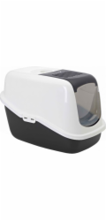 SAVIC Nestor Bílo-Černá - Zakrytá kočičí toaleta - 56x39x38,5 cm - 1 ks