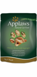 APPLAWS Chicken fillet with asparagus in broth - mokré krmivo pro kočky - 70g
