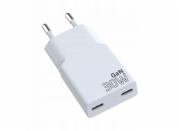 SUPER SLIM QC 4+ 30W 2XUSB-C nástěnná nabíječka bílá SC-385Q