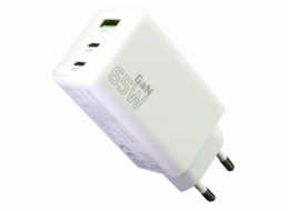 Nabíječka do zásuvky GAN QC 4+ 65W 1XUSB 2XUSB-C bílá SC-655Q