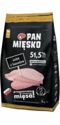PAN MIĘSKO Turkey with pheasant S - suché krmivo pro psy - 3kg