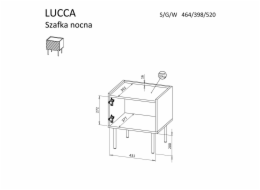 Cama LUCCA 490355 noční stolek Bílá