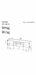 Cama LUCCA 5903815011344 televizní stolek/nábytek k multimediálnímu vybavení 1 police/polic