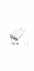 WG - Síťová nabíječka 2x USB-A 2,4A , Smart IC + kabel USB-A na Lightning, white