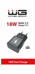WG - Síťová nabíječka Fast 1x USB-A, Quick Charge 3.0, 5V-9V-12V, black