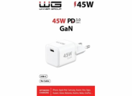 WG - Síťová nabíječka GaN 1x USB-C, PD PPS 45W, bílá