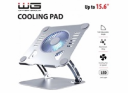 WG - Chladící podložka pro notebook, 15,6", stříbrná
