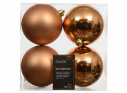Vánoční hračky na stromeček, hnědé, 10 cm, plastové, 4 ks.