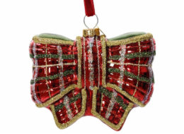 Vánoční hračka na stromeček - mašle, 14,7 cm, sklo