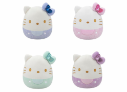 Plyšová hračka Squishmallows Hello Kitty s reliéfními mašličkami