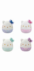 Plyšová hračka Squishmallows Hello Kitty s reliéfními mašličkami