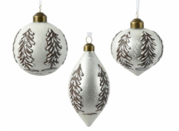 Vánoční hračka na stromeček, 8 cm, sklo