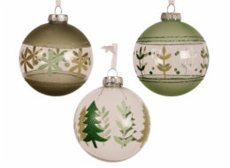 Vánoční hračka na stromeček, 8 cm, sklo