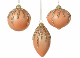 Vánoční hračka Broskev, 8 cm, sklo