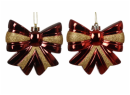 Vánoční hračka na stromeček - mašle, 12 cm, plastová