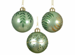 Vánoční hračka na stromeček Listy, 8 cm, sklo