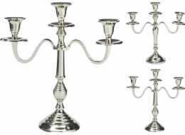 Svícen, 30 cm, stříbrný