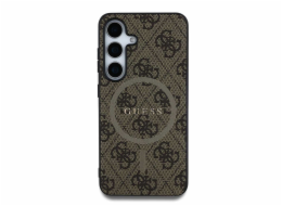 Guess Pouzdro Leather 4G Colored Ring Classic Logo MagSafe pro Samsung Galaxy S25 hnědé