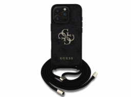 Guess Kryt 4G Big Logo Cord Stap Crossbody pro iPhone 16 Pro černý